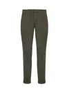 Fay Slim Fit Cotton Gabardine Trousers In Green