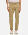 Fay Stretch Gabardine Slim Trousers In Beige