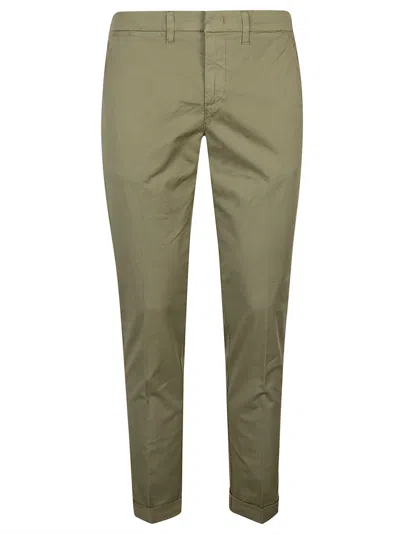 Fay Capri Trousers With Turn-up In Green