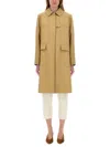 Fay Long Sleeve Back Vent Flap Pockets Coat In Neutral