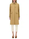 Fay Long Sleeve Back Vent Flap Pockets Coat In Brown