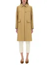 Fay Long Sleeve Back Vent Flap Pockets Coat In Neutrals