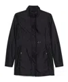 Fay Technical Poplin Virginia Overcoat With Adjustable Drawstring In Black