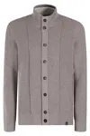 Fay Double Front Cardigan In A Corda Sabbia