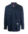 Fay And Cotton Twill Bomber Jacket In Blue