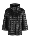 Fay Quilted Coat With Velvet Trim And Diamond Pattern In Black