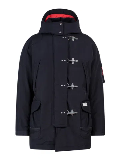 Fay Quilted Puffer Jacket In Azul