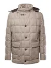 Fay Wool Down Jacket In Brown