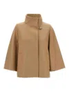 Fay Structured Jacket With Pockets And High Collar In Brown