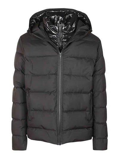 Fay Double-front Down Jacket In Water-repellent T In Negro