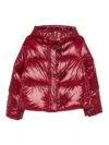 Fay Cropped Red Puffer Jacket With Hood In Red