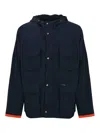 Fay Archive Windbreaker Jacket In Rep Nylon In Blue