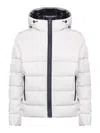 Fay Double Front Feather Jacket In Nylon In White