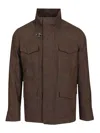 Fay Linen Canvas Field Jacket Jackets Brown