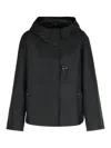 Fay Hooded Jacket Polyamide Front Pockets In Black