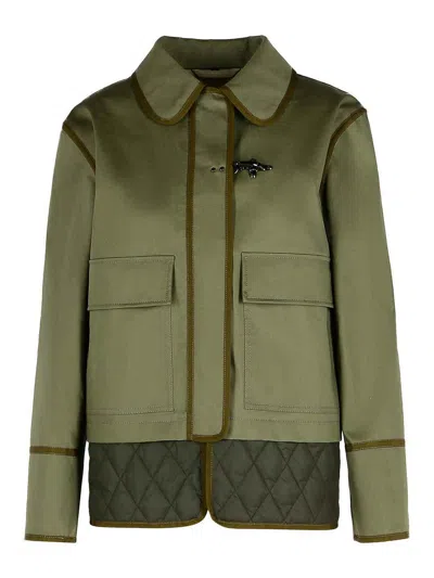 FAY GREEN COTTON BLEND JACKET