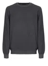 Fay Charcoal Grey Virgin Wool Sweater In Black