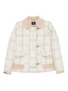 Fay Checkered Jacket In White
