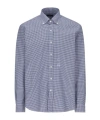 Fay Brown Blue Check Shirt In Blue
