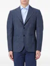 Fay Check-pattern Blazer In Blue