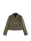Fay Check-pattern Toggle-fastening Cropped Jacket In Black