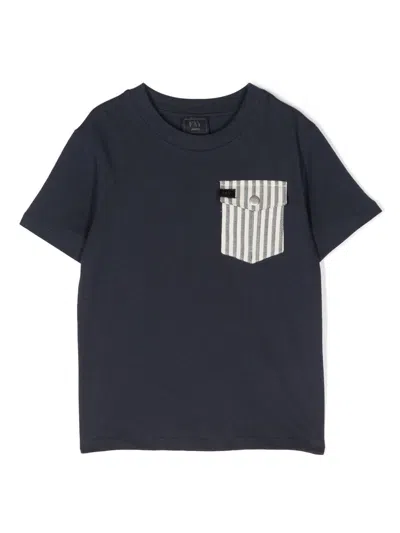 Fay Kids' Chest Flap Pocket T-shirt In Blue