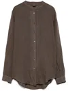 Fay Linen Shirt In Brown