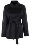 Fay Short Water-repellent Trench Coat In Blu Navy