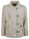 Fay Classic Button-up Cotton Coat With Distinctive Collar In Neutral