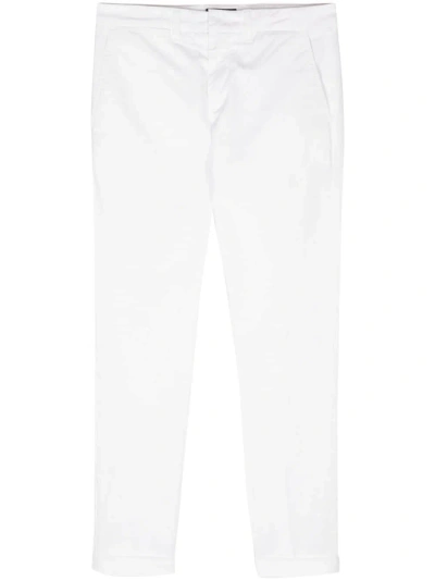 Fay Capri Straight-leg Trousers In White
