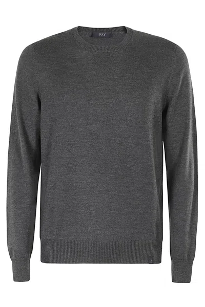 Fay Classic Gray Virgin Wool Pullover Sweater