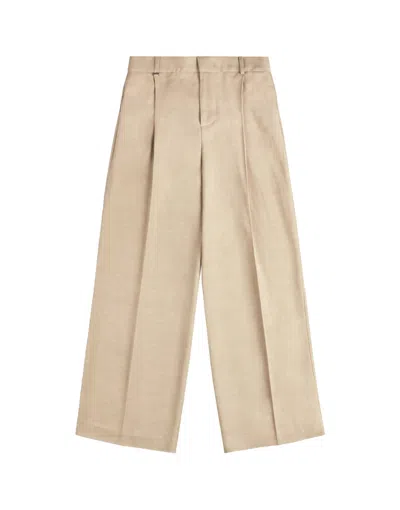 Fay Classic Two-pinch Trousers With Straight Leg Design In Neutral