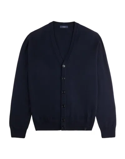 Fay Classic V-neck Cardigan In Blue