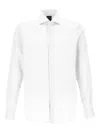 Fay Classic White Long-sleeved Shirt With Structured Collar In White