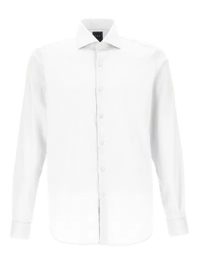 Fay Classic White Long-sleeved Shirt With Structured Collar