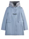 Fay Clear Blue Minimalistic Coat With Structured Collar In Blue