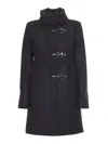 Fay Romantic Coat In Black In Soft Wool Blend Fabric
