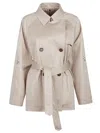 Fay Trench Coat In Technical Poplin In Beige