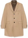 Fay Darted Silhouette Tailored Wool Coat In Beige