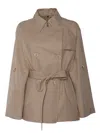 Fay Short Brown Trench Coat In Beige
