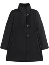 Fay Romantic Coat In Black In Soft Wool Blend Fabric In Black