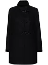 Fay Classic Tailored Mid-length Coat With Structured Fit In Black