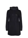 Fay Toggle Coat In Wool Cloth In Black