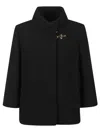 Fay Cappa Mix Materiali Con Gancio Jacket In Black