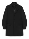 Fay Double-breasted Stand-up Collar Padded Coat In Black