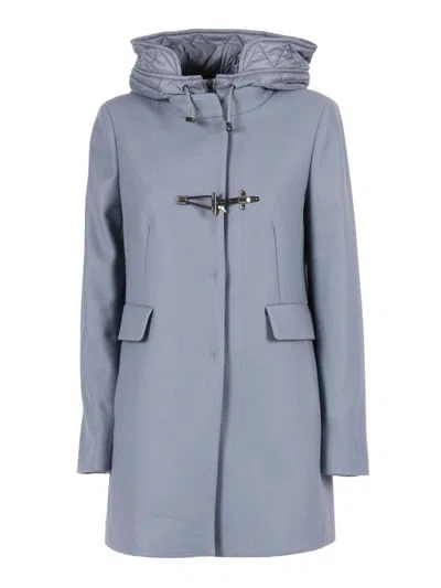 Fay Double-breasted Toggle Coat In Blue