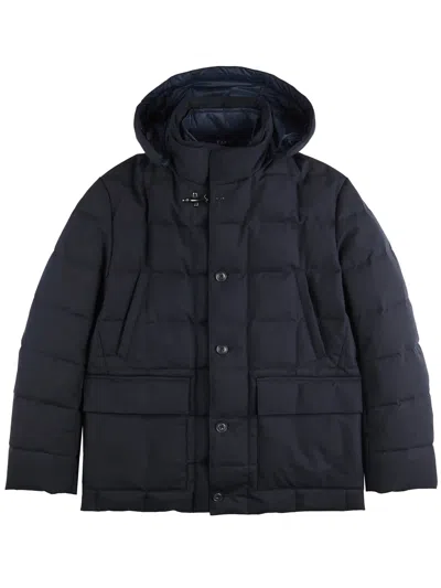 Fay Hooded Puffer Jacket In Blue