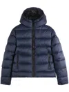 Fay Double-front Down Jacket In Calendered Poplin In Blue