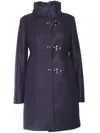 Fay High Collar Long Sleeves Mid-length Coat In Blue