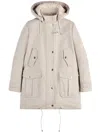 Fay Wool And Cashmere Parka In Neutral